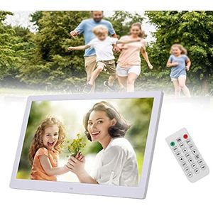 Digitale fotolijst 17 ""/20"", digitale fotolijst 1440X900/1920x1080 HD, ondersteuning voor achtergrondmuziek - cadeau voor vrienden en familie,White-17inch