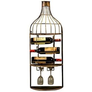 Wijnrek Vintage Wijnrek Muur Opknoping Thuis Bar Muur Hanger Loft Decoratie Wijnfles Houder Wijnrekken