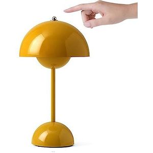 Flowerpot Lamp,Mushroom Table Lamp,LED Touch Dimmable Flowerpot Table Lamp,Table Lamp With 3 Brightness Modes,Decorative Retro Desk Lamp for Bedroom,Office,Bars,Restaurants Yellow