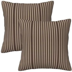 Kfjghhl Bruine strook sierkussenslopen decoratieve boerderij bank kussensloop 45/50 cm vierkant kussen pilcase