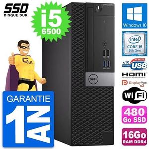 Dell PC OptiPlex 5050 SFF Intel i5-6500 RAM 16 GB SSD 480 GB HDMI Windows 10 WiFi (Rebuild)