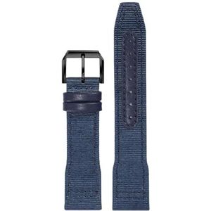 Pgqjfks Nylon Strap 20/21/22mm Strap Accessoires Canvas Armband Mannen, Zwarte Pin Gesp, 20mm, Nylon