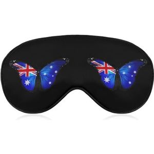 Australische vlag vlinder slaapmasker lichtgewicht oogmasker om te slapen met verstelbare riem voor mannen vrouwen