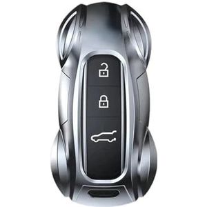 Autosleutel beschermhoes Voor Cayenee Voor Panamera Voor 911 718 2013-2023 Zinklegering Zilveren Autosleutel Geval Keyless Cover Sleutel Shell Auto Sleutel Shell(Silver 18-22)