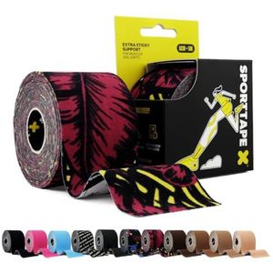 SPORTTAPE Kinesiotape - 5 cm x 5 m - Wild | Sport- en fysiotape voor knie, schouder, enkel & scheenbeenpijn | Waterdicht & huidvriendelijk