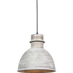 QAZQA - Modern Landelijke hanglamp grijs - Dory | Woonkamer | Slaapkamer | Keuken - Staal Rond - E27 Geschikt voor LED - Max. 1 x 40 Watt