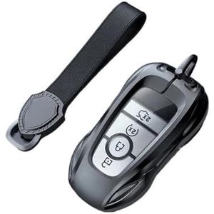 Autosleutel beschermhoes Zinklegering Zilver Autosleutel Geval Keyless Cover Sleutel Shell Auto Accessoires Voor Lincoln Voor Navigator MKZ MKC Sleutel Shell(Gray-B)