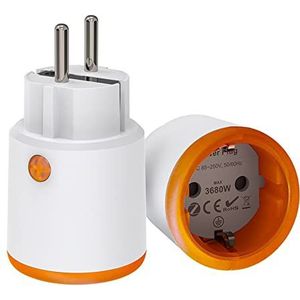 Smart Power Plugs: Zigbee Smart Plug met meet- en timerfunctie, Tuya App Control, notification push, Zigbee Hub vereist, 16A stopcontact, compatibel met Alexa, Google Home (1 stuks)