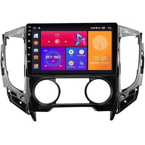Android 14.0 2 Din Autoradio 9"" Touchscreen Auto Stereo voor Mitsubishi Pajero L200 2015-2019-[Ingebouwd CarPlay/Android auto/DSP/GPS]-Support MIC/Stuurbediening/Bluetooth 5.0(A,P2 WIFI 4-Core 1G+32G)