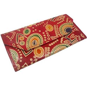 Aantrekkelijk ontwerp Echt 100% puur leer reliëf Handgemaakte Kleurrijke Shantiniketan handtas in rood