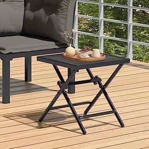 XGWKCNV Tuinmeubilair Opvouwbare Tuintafel Antraciet 38x38x38 cm Stalen Mesh Outdoor Tafels