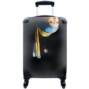 MuchoWow® Koffer - Meisje met de parel - Vermeer - Kunst - Past binnen 55x40x20 cm en 55x35x25 cm - Handbagage - Trolley - Fotokoffer - Cabin Size - Print
