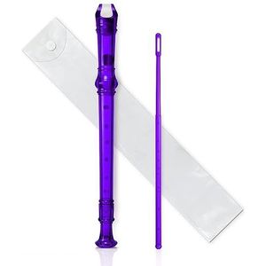 Veelkleurig 8-gaats Lang Fluitinstrument Voor Muzikale Sopraan Plastic Blokfluit Populair blokfluit (Color : Purple)