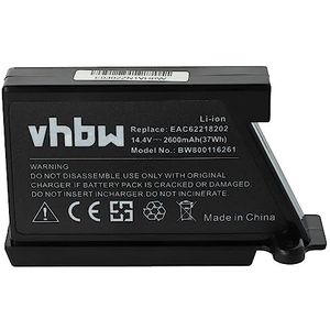 vhbw Li-Ion batterij 2600mAh (14,4V) compatibel met robotstofzuiger Home Cleaner thuisrobot vervanging voor LG EAC62218202