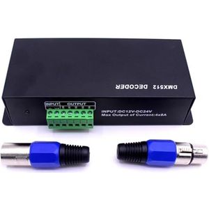 Decoder 512 24 kanalen met dimmer, digitaal display, led-decoderdriver RGBW voor lichtband DC5 V-24 V (4 kanalen)