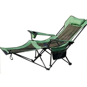 Klapstoel Campingstoel Siesta Bed Stoel Compacte Opvouwbare Ligstoel Lichtgewicht Rugzak Stoel Draagbare Casual Bank Stoel Vrije Tijd Kruk Strandstoel Outdoorstoel ( Color : Grün , Size : 168*62*35CM