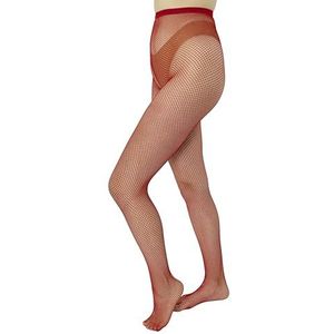 MANA MANA Netpanty's voor dames, Nero netpanty, naadloze netpanty, damespanty met hoge taille voor vrouwen, dijpanty, kousen gemaakt in Italië, Rosso, M-L