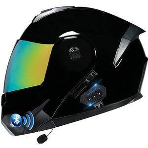 Opklapbare Bluetooth Motorhelm Modulaire Motorhelm Integraalhelm met Dubbel Vizier DOT/ECE Goedgekeurd met Microfoon voor Automatisch Beantwoorden Geïntegreerde Helm
