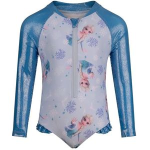Disney Frozen zwempak, meisjeszwempak met lange mouwen, Elsa, 3-4 jaar blauw