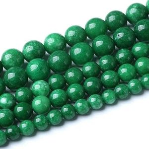 Natuursteen Groene Jades Kralen Voor Sieraden Maken Ronde Losse Spacer Kralen DIY Armbanden Ketting Accessoires 4 6 8 10 12mm 15""-Groene Jade-10mm 36 tot 38 stuks