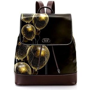 Gepersonaliseerde casual dagrugzak tas voor tiener gouden glitter ballonnen schooltassen boekentassen, Meerkleurig, 27x12.3x32cm, Rugzak Rugzakken
