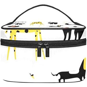 Dierlijke make-up organizer tas, reismake-up tas organizer case draagbare cosmetische tas voor vrouwen en meisjes toiletartikelen, Meerkleurig, 22.5x15x13.8cm/8.9x5.9x5.4in