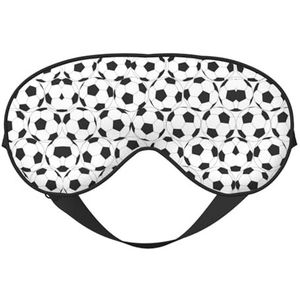 Zacht ademend slaap, zwart-wit voetbalbal, patroon, print, oogmasker, lichtblokkering, verstelbare riem, slaapmasker voor reizen, nachtwerk, kantoor
