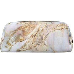 Marmeren make-up tas lederen etui reizen toilettas cosmetische tas dagelijkse opbergtas voor vrouwen, Goud, Eén maat, Tas Organizer