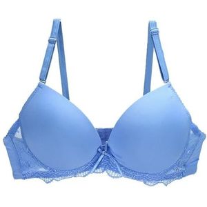 Sexy Push Up BH BCDE Cup Brassiere Verstelbare Plunge Ondergoed Voor Vrouwen Vrouwelijke Plus Size Lingerie, Blauw, E