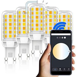 APLUSZ G9 Slimme Wifi Lamp, Compatibel Met Alexa,3W 320 Lumen LED Lamp Vervangende 40W G9 Halogeen Lamp,Dimbare Slimme G9 Led Lampen, Spraakbediening (Size : 5pack)