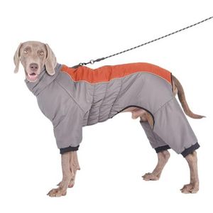 FQDZ Premium hondenkleding voor middelgrote en grote honden: katoenen viervoetige outfit met hoge kraag - perfect voor golden retrievers, labradors en meer (oranje, 4XL)