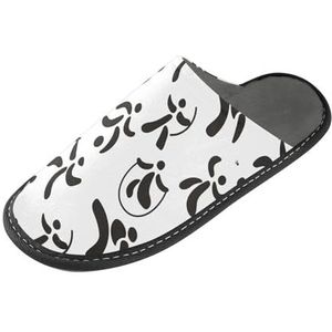 LI ZHI XIN Volwassen Pluche Slippers Dames Flanel Warme Huis Schoenen Met Antislip Mens Indoor Slippers Met PVC Zool Maat 4-11 Sport Cartoon Graffiti, Meerkleurig, 4/5 UK