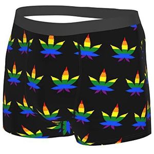 501 LGBT Marihuana Pride Sportondergoed voor heren, sneldrogende slip, getailleerd, klassiek ondergoed, boxershorts, comfortabele boxershort, Boxer Slips 34, L