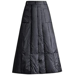 Vrouwen geïsoleerde A-lijn rok gewatteerde lange omlaag hoge taille winddicht warme winter (XL)