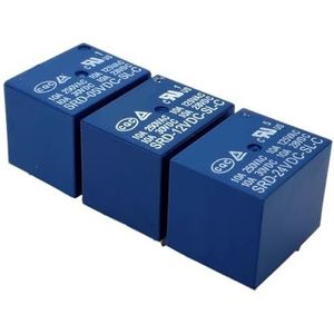 2 Stks Blauw SRD T73 DC 5V 12V 24V 5Pin PCB Mount 10A Mini Power Relais (2 Stks DC5V)