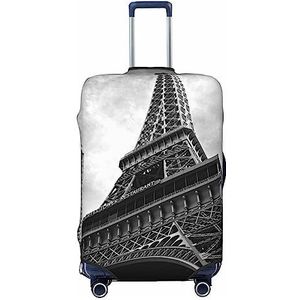 UNIOND Eiffeltoren bedrukte bagagehoes elastische reiskoffer cover beschermer geschikt voor 45-32 cm bagage, Zwart, S