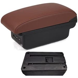 Armleuning Opbergbox Auto Opbergvak Voor Voor Duster Gewijd Armleuningen Doos Voor Voor Duster Retrofit Onderdelen Armsteun Opbergdoos Met Usb Licht (Color : B brown 3USB)