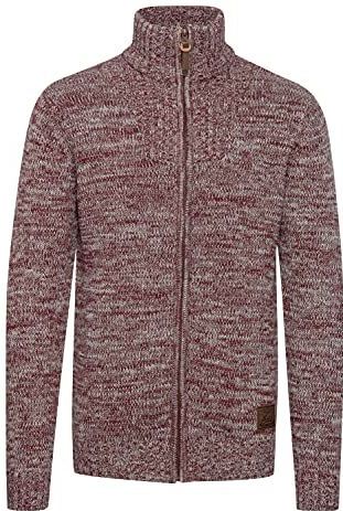 !Solid Gebreid vest 'Pomeroy'  bruin / grijs / wijnrood