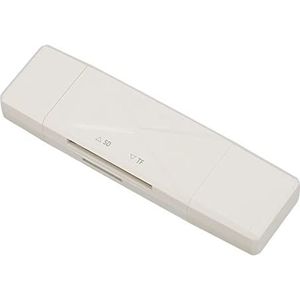 Geheugenkaartlezer, Compacte ABS 3-in-1 USB-opslagkaartlezer Ultradunne 3 Connectoren Gevoelige Snelle Overdracht USB C USB 3.0 MICRO USB-interface voor Laptop (Wit)