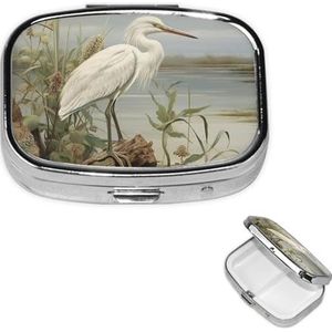 Vierkante pillendoos draagbare metalen pillendoosje 2 compartimenten kleine reizen pillenorganisator moerassierger vitamines houder organizer voor portemonnee zak