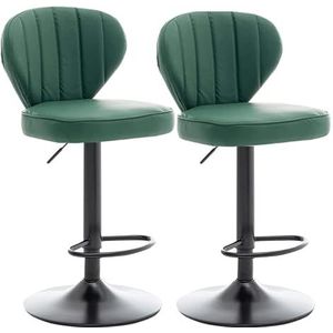 Barkrukken Set van 2 draaistoelen, barstoelen van PU-leer met metalen poten, in hoogte verstelbare barkrukken, keukenkrukken in minimalistische stijl, Meubilair (Color : B)