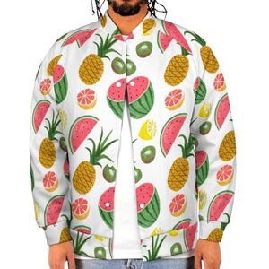 Watermeloen Ananas Kiwi Citroen Grappige Heren Baseball Jacket Gedrukt Jas Zachte Sweatshirt Voor Lente Herfst