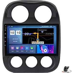 Android 14 Autoradio 2-Din Radio voor J-eep Kompas 2009-2015 GPS Navigatie 9in Sat Multimedia Player Video Bluetooth-ontvanger met 4G WiFi FM DSP SWC Carplay,M150s