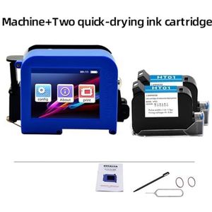 Handheld inkjetprinter, Mini draagbare printer, batch label inkjet printen, 2D-code barcode patroon printen, sneldrogende kleurvervaging gemakkelijk,Kantoorprinter(Printer-2 black ink)