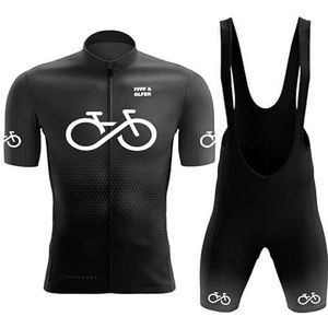 Heren Wielertrui Pak Fiets Jersey Fietsen Sets Mannen Fietspakken Fietsshirts Korte Mouw Tops Gewatteerde Bib Shorts Zomer Ademend