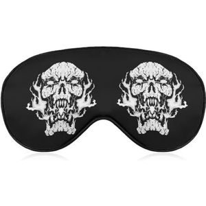 Witte vuurschedel hoofd slaapmasker met verstelbare riem, comfortabel zacht oogmasker, slaaphulp, lichtblokkerende oogmaskers