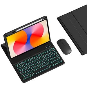 Toetsenbordhoes Voor Huawei Matepad SE 11 Inch 2024, Afneembaar Draadloos Bluetooth-Toetsenbord Met Achtergrondverlichting En Potloodhouder, Tabletmuis,zwart