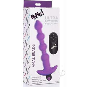 XR Brands | Vibrating Silicone Anal Beads en Remote Control - Purple