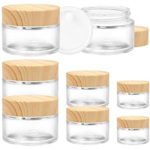 Glazen cosmetische potten, Zuzer 6st lege cosmetische monsters Cosmetica Container potten Make-up monster glazen make-up potten met deksels voor cr¨¨me poeder make-up opslag (10ml 30ml 50ml)