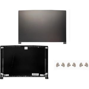 WANGHUIH Lcd-achterkant, bovenhoes, achterdeksel + rand + schermscharnieren, compatibel met MSI 15 dunne A15 MS-16R8 16RK laptop (achterdeksel)
